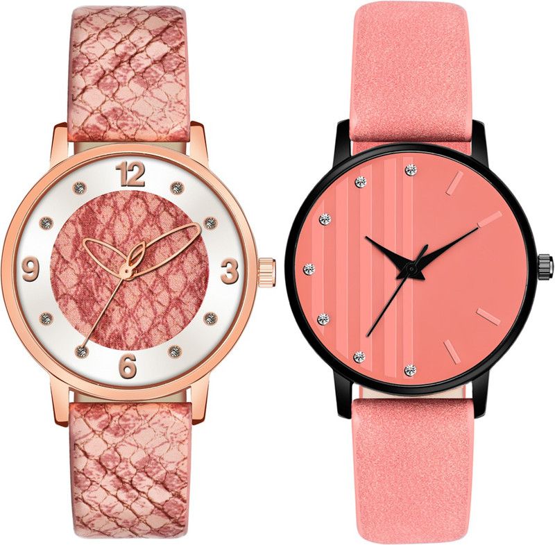MT323363 Girls Attractive Leather Belt Combo (Pack of 2) Analog Watch - For Girls