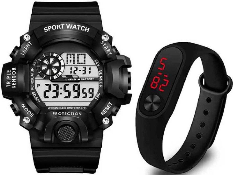 Best Combo Collection Of Casual Design Stylish Analog Watch For Kids & Men's Digital Watch - For Boys & Girls Amazing Look Silicone Strap with Featured Day&Date Multi Function Alarm&Calendar