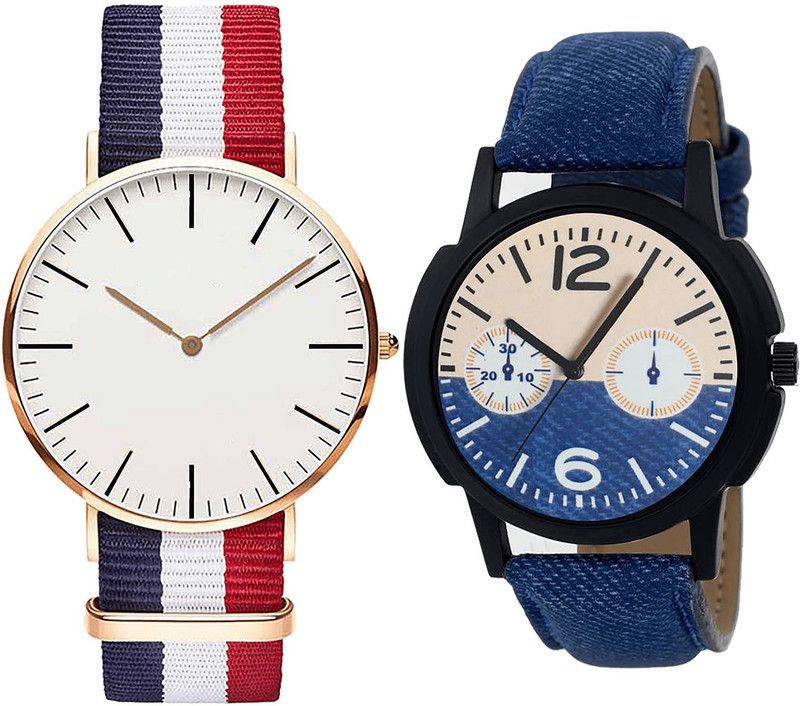 combo watch Analog Watch - For Girls New Unique Analogue Red And Blue Color Boys And Men Watch - B50-B10 (Combo Of 2 )