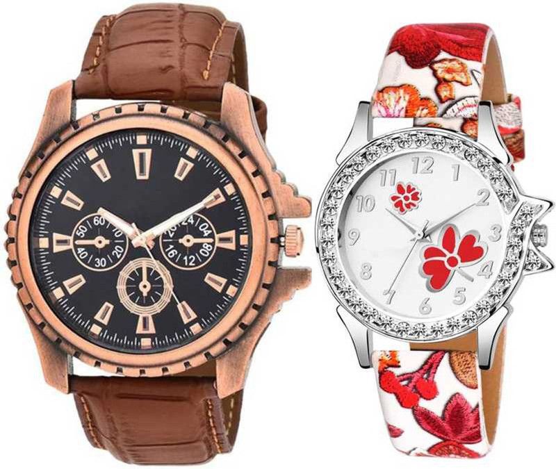 Analog Watch - For Couple New Stylish Desinger Wedding Gift 2 Watch - For Couple