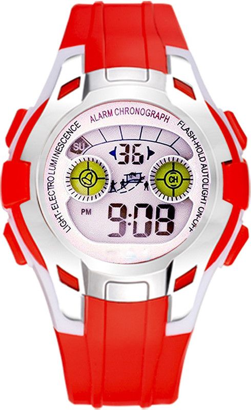 2-EYE Design Alarm & Multifunction Digital Watch - For Boys & Girls EF61112-2Red