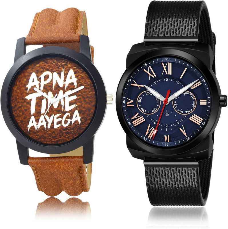 Analog Watch - For Men New Party Wedding 2 Watch Combo For Boys And Men - BO40-(62-S-10)