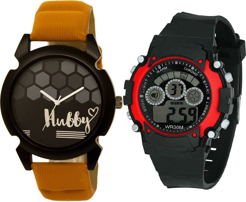 combo watch Analog Watch - For Girls Contemporary Chronograph Hubby And Kids Analogue Brown And Black Color Boys And Men Watch - BL46.32-B5 (Combo Of 2 )