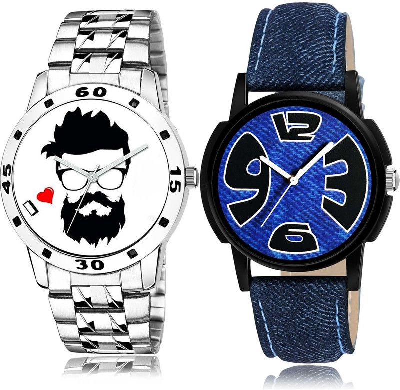 combo watch Analog Watch - For Men New Royal Beard Style Chain Watch Watch - B823-B9 (Combo Of 2 )