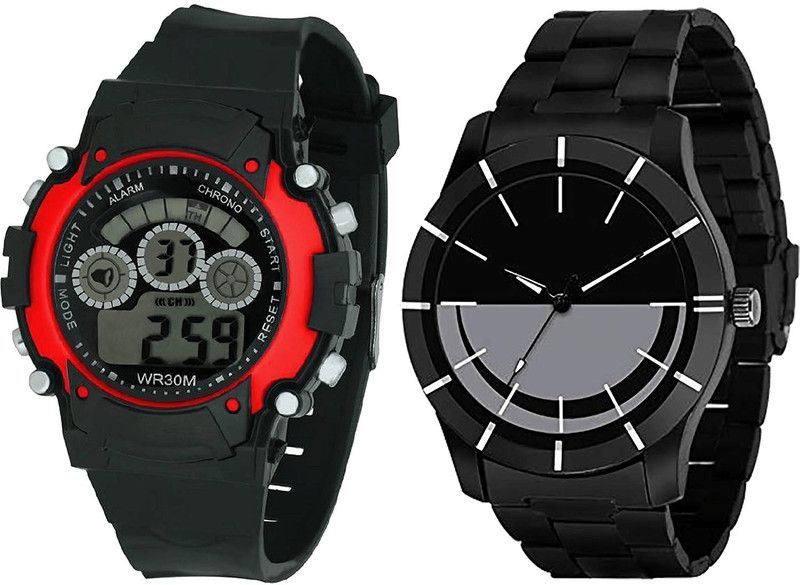 combo watch Analog Watch - For Girls Modish Model Kids Analogue Black Color Boys And Men Watch - B5-B108 (Combo Of 2 )