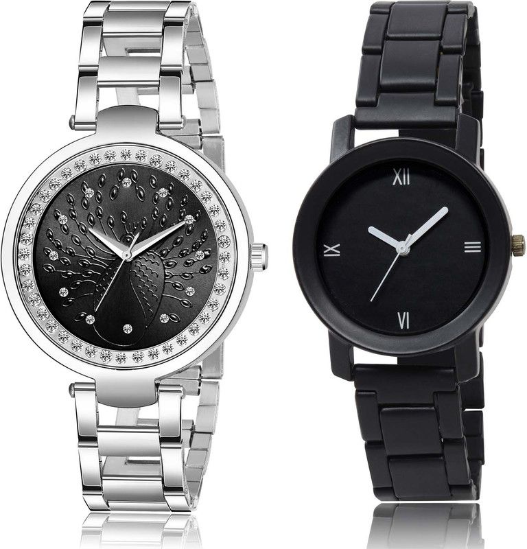 combo watch Analog Watch - For Men & Women Contemporary Chronograph Chain And Love Valentine Couple Combo Watch For Girls And Women - GM206-GO156