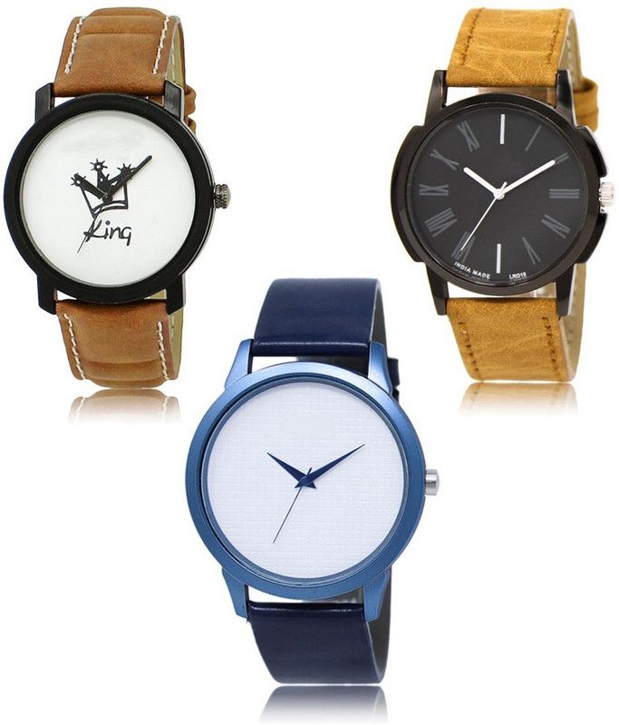 Stylish Attractive Professional Designer Combo Analog Watch - For Men L -18-19-33 Hot Selling Premium Quality Collection Latest Set of 3