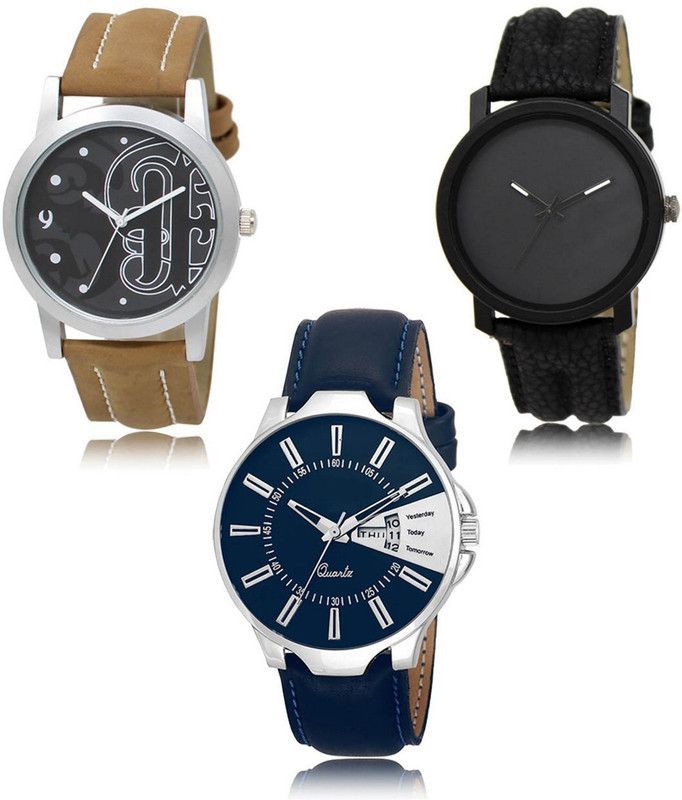 Stylish Attractive Professional Designer Combo Analog Watch - For Men L -14-21-23 Hot Selling Premium Quality Collection Latest Set of 3