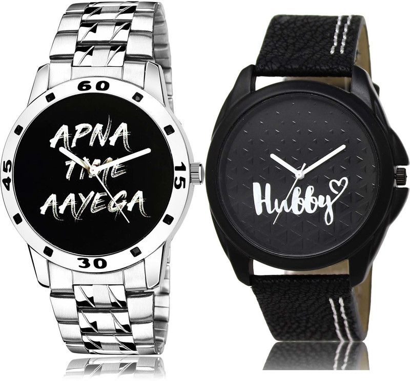 combo watch Analog Watch - For Boys Casual Chain Watch Hubby Silver Black ColorWatch - B414-BL46.31