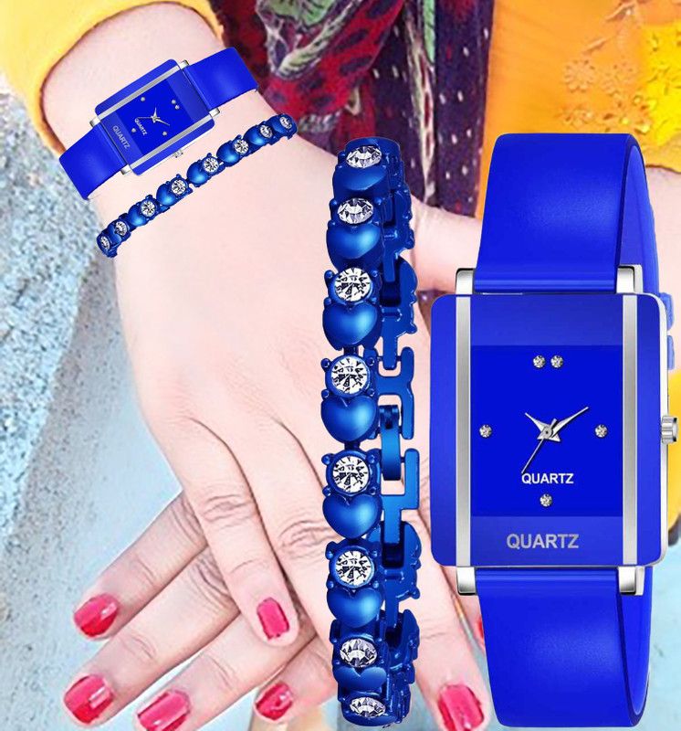 Casual & Formal 2023 Next Generation Trendy Hot Selling You’re Daughter Etc... Analog Watch - For Girls EDC-4D26 A Beautiful Bracelet & Watch New Square Dial Wonderful Expensive Design