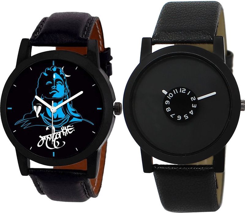 combo watch Analog Watch - For Girls Latest Tread Mahadev Analogue Black Color Boys And Men Watch - B23-BL46.25 (Combo Of 2 )