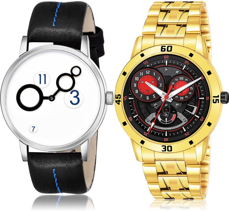 Analog Watch - For Men Modish 3D Design 2 Watch Combo For Boys And Men - BM11-(37-S-21)