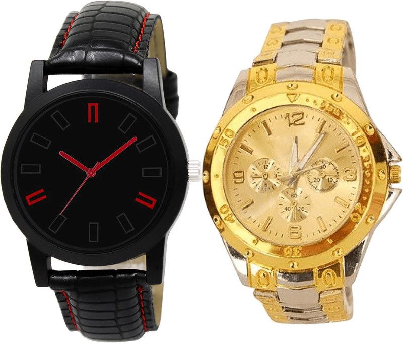 combo watch Analog Watch - For Girls Modish Analogue Analogue Black And Silver Color Boys And Men Watch - B28-B75 (Combo Of 2 )
