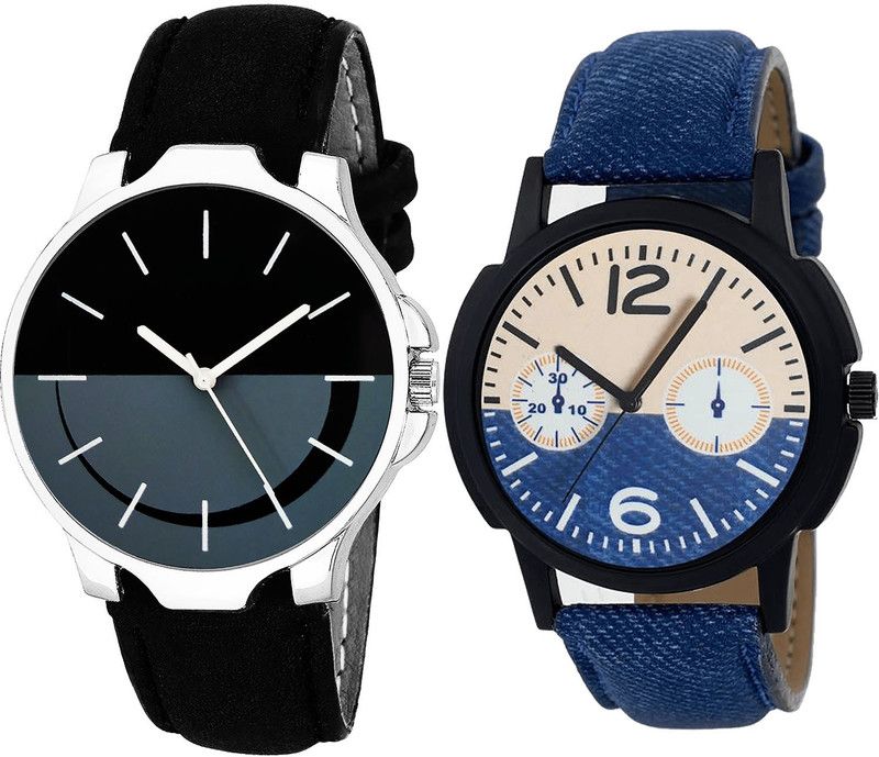 combo watch Analog Watch - For Girls Modern Royal Analogue Black And Blue Color Boys And Men Watch - B111-B10 (Combo Of 2 )
