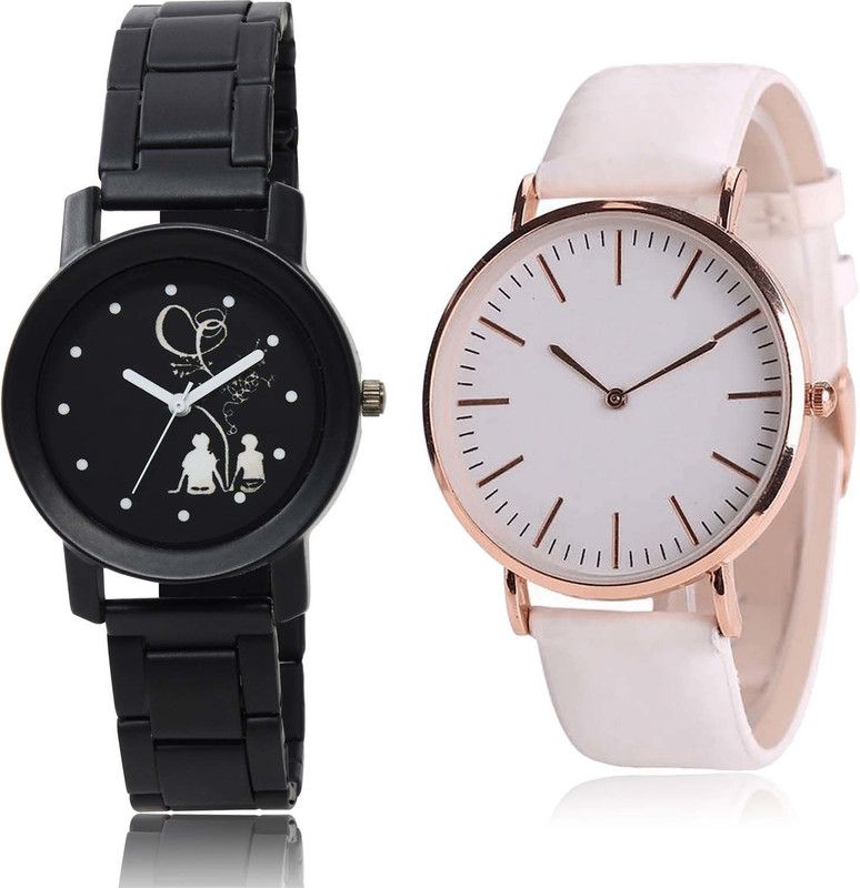 Analog Watch - For Women Modern 3D Design Love Valentine Couple And Chronograph Combo Watch For Girls And Women - GO153-G193
