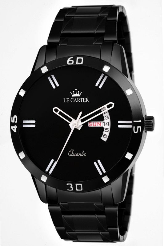 Day & Date Functioning Matt Black Stylish Analog Watch - For Men LCW-7080