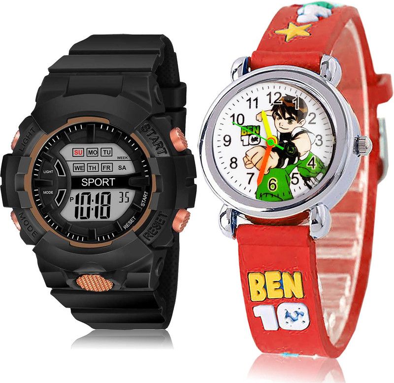 Digital Watch - For Women New Fashionable 2 Watch Combo For Women And Girls - DG33-GC116