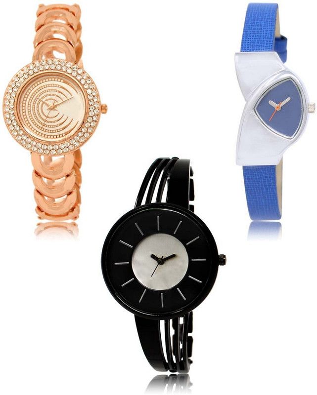 Latest Set of 3 Stylish Attractive Professional Designer Combo Analog Watch - For Women LR-202-208-212 Premium Quality Collection