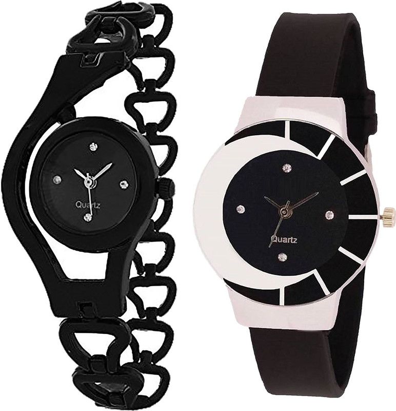 combo watch Analog Watch - For Girls Treading Fashion Chain Analogue Black Color Girls And Women Watch - G68-G8 (Combo Of 2 )
