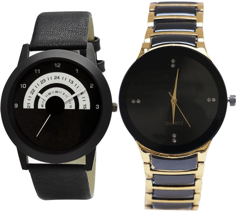 combo watch Analog Watch - For Girls New Tread Analogue Black Color Boys And Men Watch - B48-B69 (Combo Of 2 )