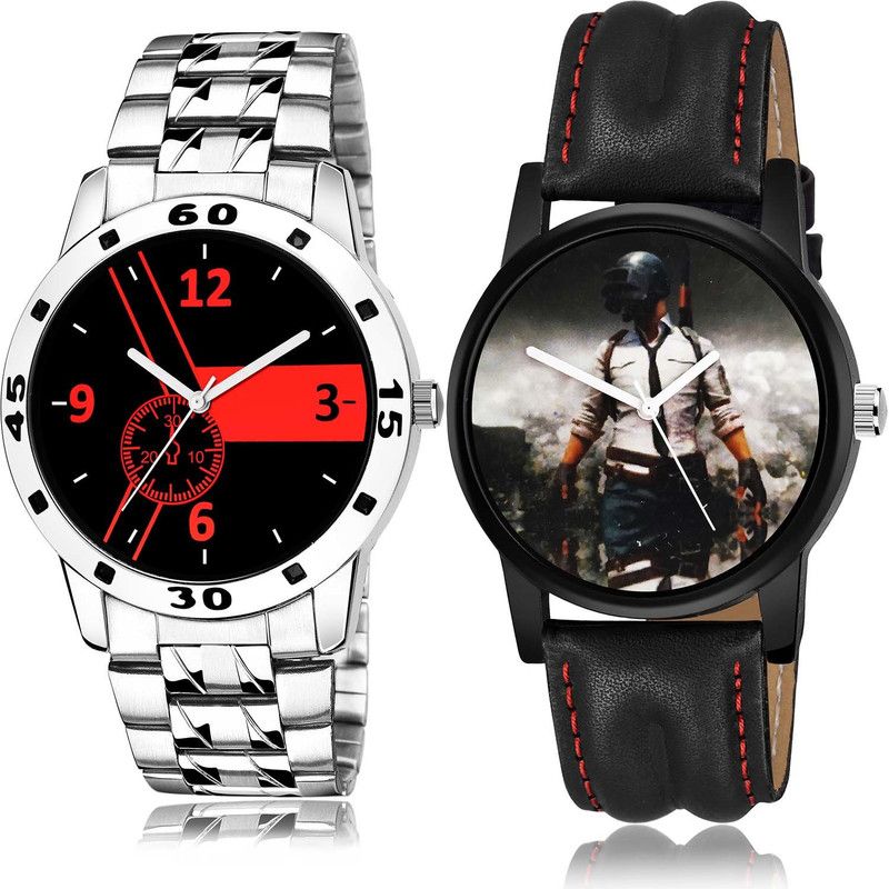 combo watch Analog Watch - For Men & Women Latest Heart Chain Watch And Pubg Military Army Watch - B689-B497 (Combo Of 2 )