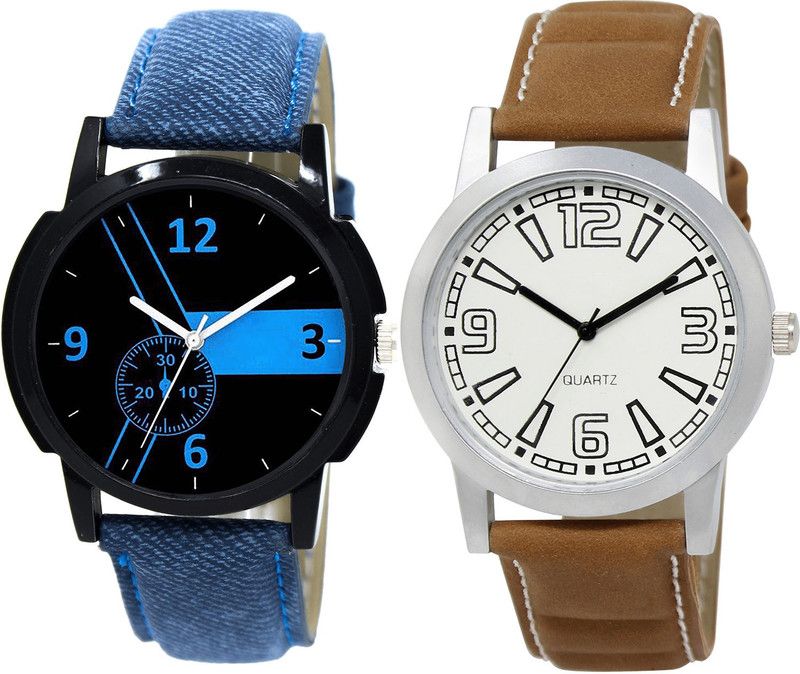 combo watch Analog Watch - For Girls New Analogue Analogue Blue And Brown Color Boys And Men Watch - B7-BL46.15 (Combo Of 2 )