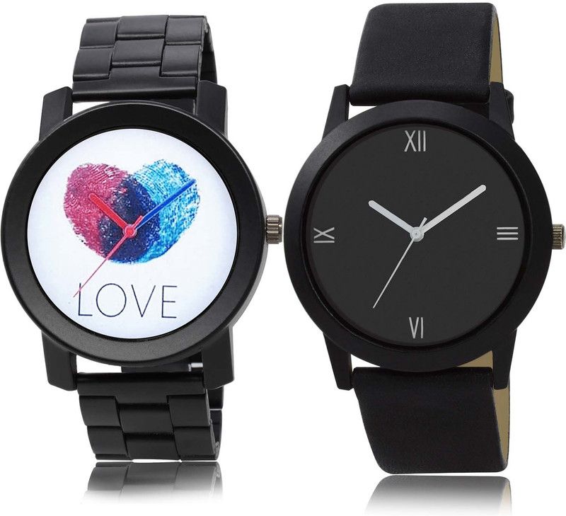 Analog Watch - For Boys & Girls Modern Formal Love Fingerprints Chain Watch Watch - B813-B163 (Combo Of 2 )