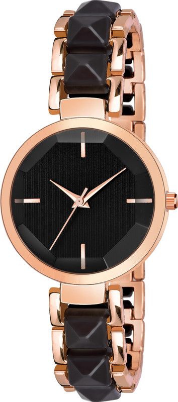 Analog Watch - For Women Analogue Black Dial Crystal Cut Glass Pyramid Shape Belt Watch For Girls & Womens