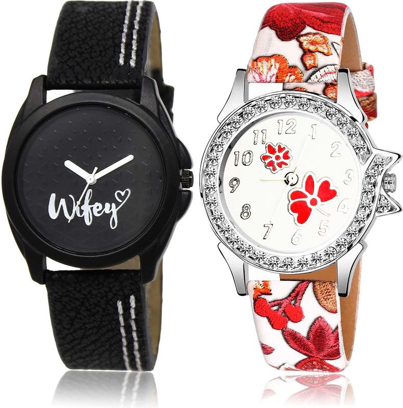 combo watch Analog Watch - For Women Classical Love Wife And Flower Dimond Combo Watch For Girls And Women - GL234-G409
