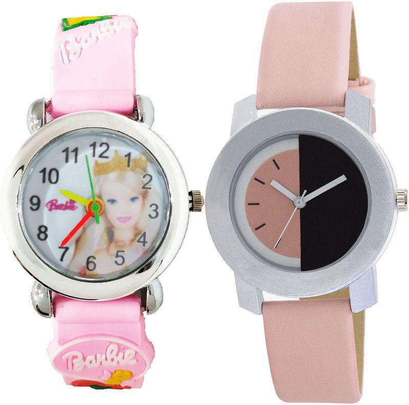 combo watch Analog Watch - For Girls Latest Love Barbie Doll Analogue Pink Color Girls And Women Watch - G322-G400 (Combo of 2 )