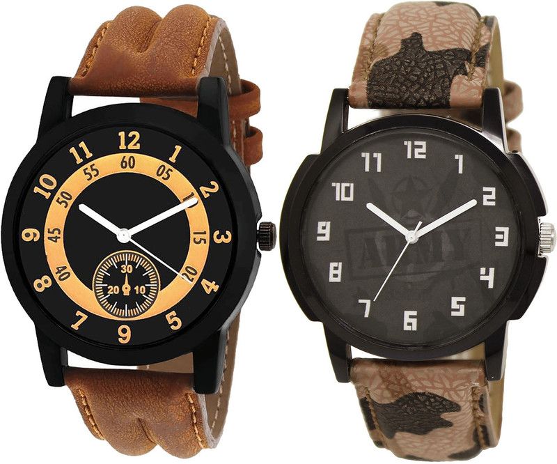 combo watch Analog Watch - For Girls New Collegian Army Analogue Brown Color Boys And Men Watch - B14-BL46.3 (Combo Of 2 )