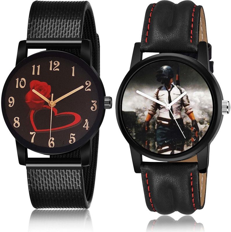 combo watch Analog Watch - For Men Contemporary Gift I Love You And Military Army 2 Watch Combo For Boys And men - BRM21-B497