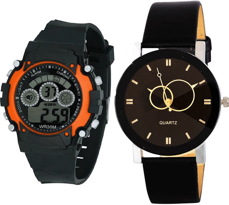 combo watch Analog Watch - For Girls Treading Designer Kids And Geometric Design Analogue Black Color Boys And Men Watch - B4-B135 (Combo Of 2 )
