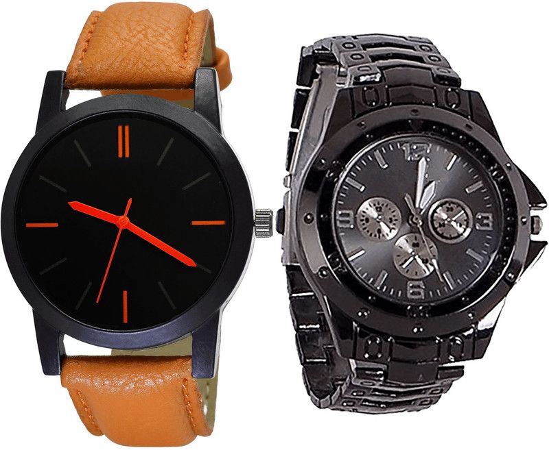 combo watch Analog Watch - For Girls New Collection Analogue Brown And Black Color Boys And Men Watch - B112-B70 (Combo Of 2 )