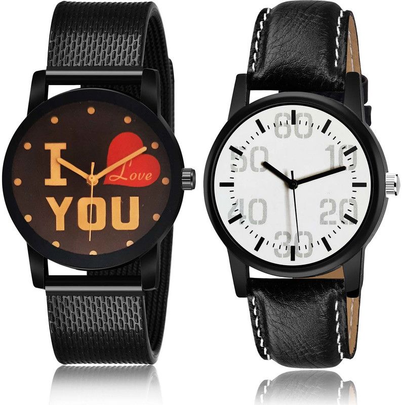 combo watch Analog Watch - For Boys Modern Heart I Love You 2 Watch Combo For Boys And men - BRM13-B667
