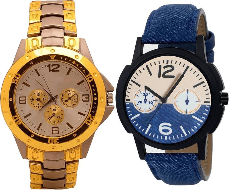 combo watch Analog Watch - For Girls Modern Collection Analogue Silver And Blue Color Boys And Men Watch - B74-B10 (Combo Of 2 )