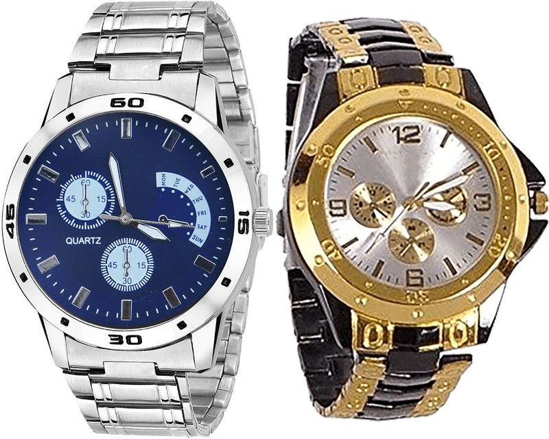combo watch Analog Watch - For Girls New Party Wedding Analogue Silver And Black Color Boys And Men Watch - B84-B73 (Combo Of 2 )