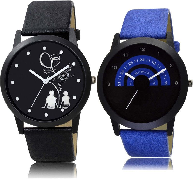 combo watch Analog Watch - For Boys & Girls New Present Couple Love Chain And Speedometer Combo Watch For Boys And Men - BO46-B47