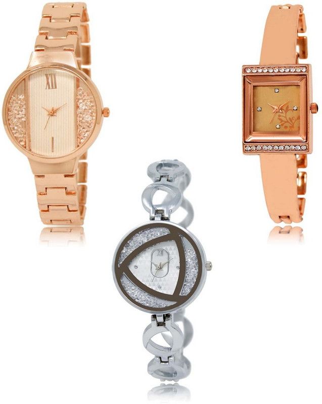 Latest Set of 3 Stylish Attractive Professional Designer Combo Analog Watch - For Women LR-217-220-241 Premium Quality Collection