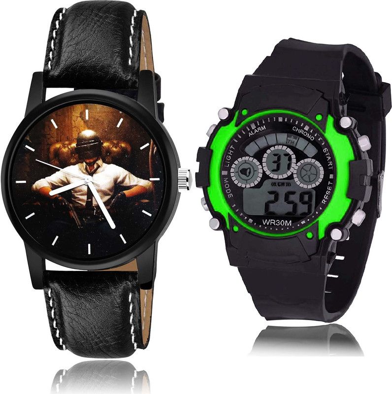 combo watch Analog-Digital Watch - For Boys Latest Professional Pubg Military Army And Kids Black Color Boys And Men Watch - B439-B3 (Combo Of 2)