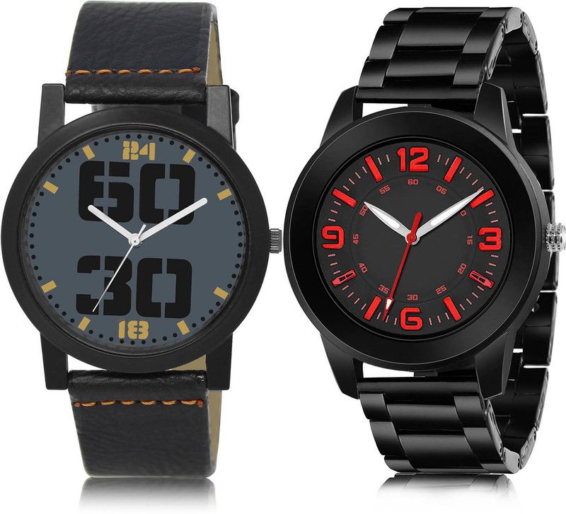 Analog Watch - For Men Contemporary Heart 2 Watch Combo For Boys And Men - BL46.47-(47-S-20)