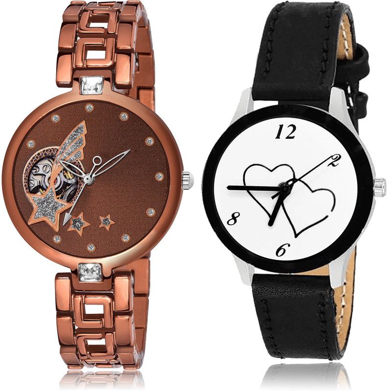 Analog Watch - For Women Contemporary Valentine 2 Watch Combo For Women And Girls - G663-G345
