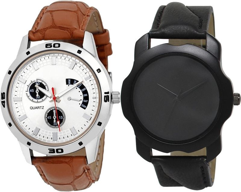 combo watch Analog Watch - For Girls Modish Casual Analogue Brown And Black Color Boys And Men Watch - B52-BL46.22 (Combo Of 2 )