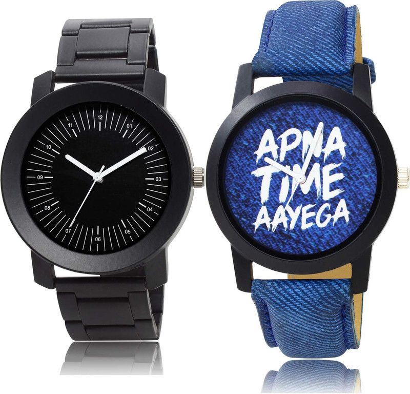 combo watch Analog Watch - For Men Treading Quartz Apna Time Aayega Combo Watch For Boys And Men - BO54-BO41