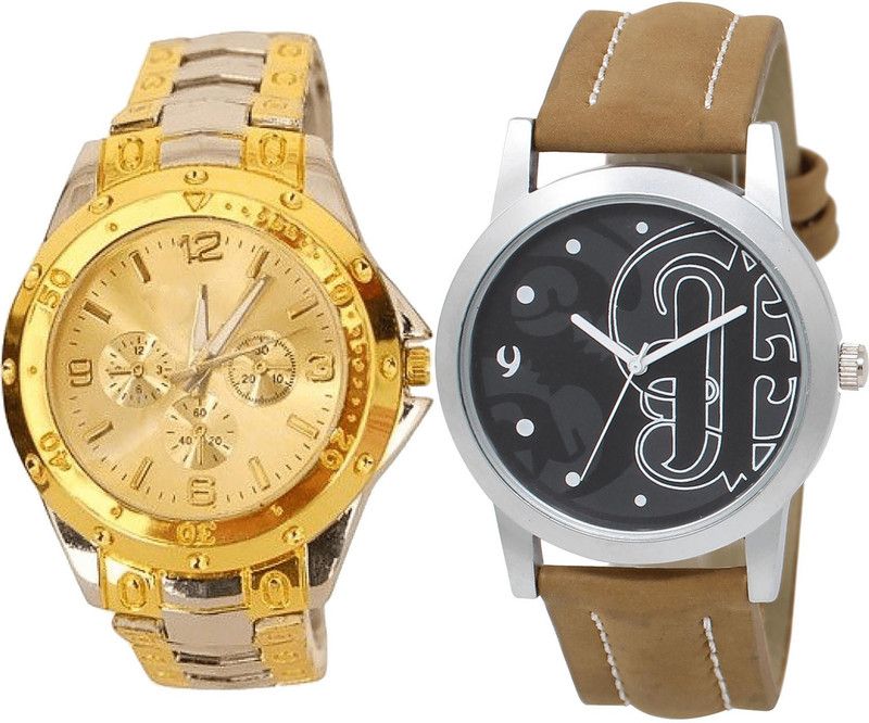 combo watch Analog Watch - For Men Modern Tread Analogue Silver And Brown Color Boys And Men Watch - B75-BL46.14 (Combo Of 2 )