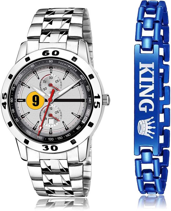 combo watch Analog Watch - For Men New Collegian Watch And King Bracelet Combo For Boys And Men - (55-S-19)-BX2