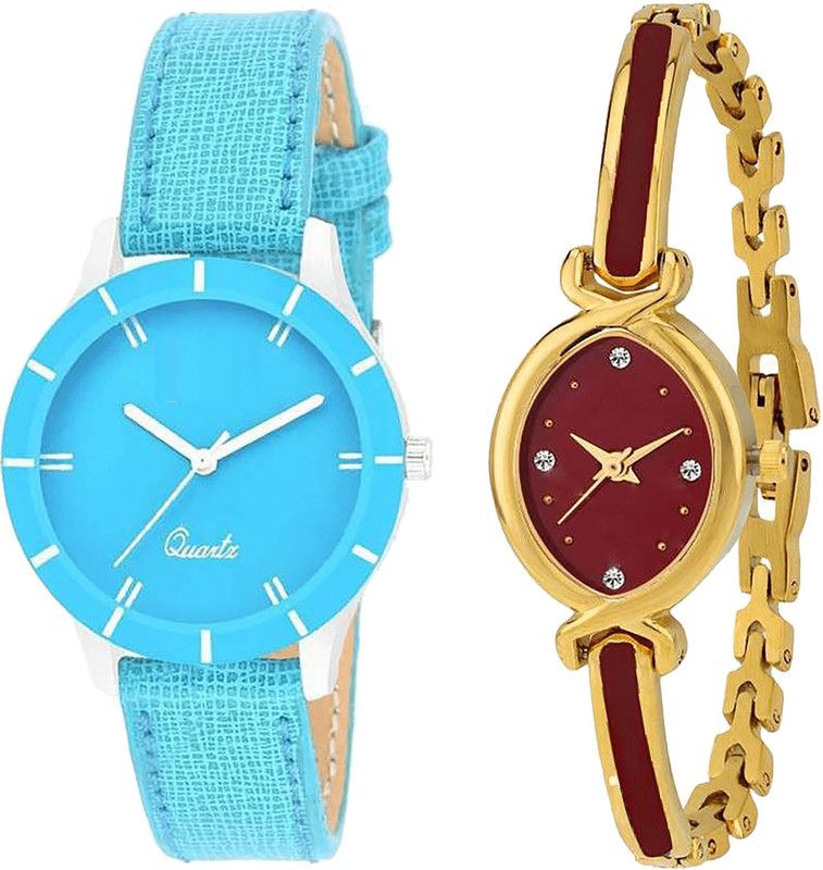 combo watch Analog Watch - For Girls Best Present Analogue Blue And Gold Color Girls And Women Watch - G269-G122 (Combo of 2 )