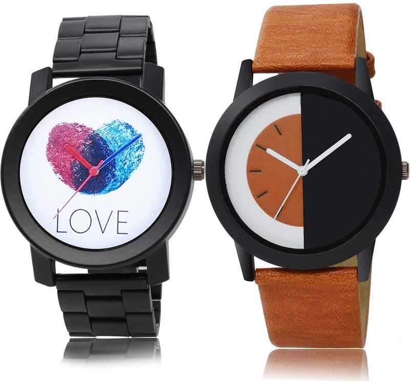 combo watch Analog Watch - For Men Modern Present Love Fingerprints Chain Watch Watch - B813-B162 (Combo Of 2 )