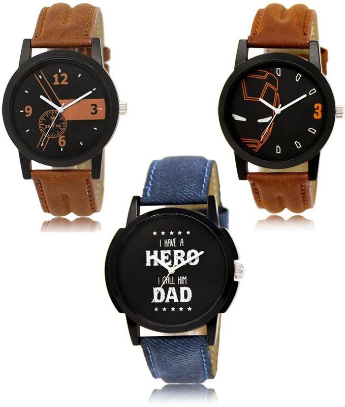 New latest Designer Combo of 3 Analog Watch - For Men LR-01-04-07