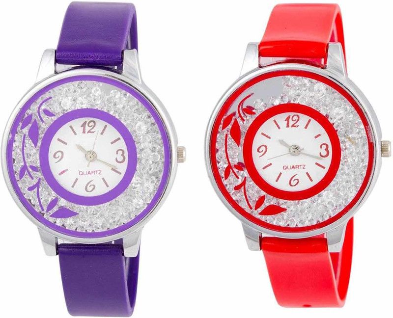 Analog Watch - For Girls Designer Moveble Diamond Combo Watch For Girls & Women ZB-W11